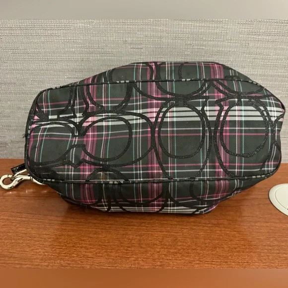 Coach Purple & Black Tartan Handbag - Picture 5 of 9